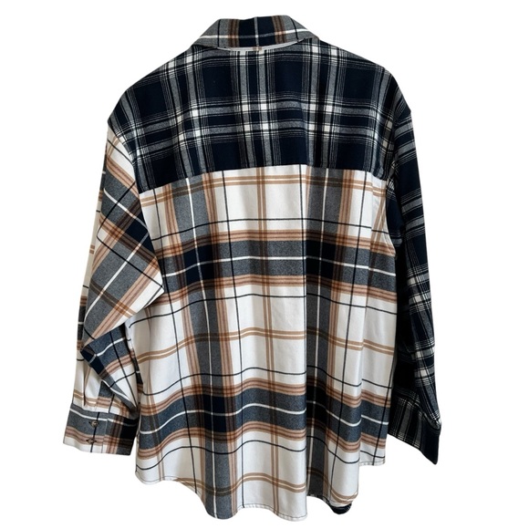 NWOT Abercrombie & Fitch Soft A&F Oversized Boxy Plaid Flannel Button Down XL - Picture 2 of 6